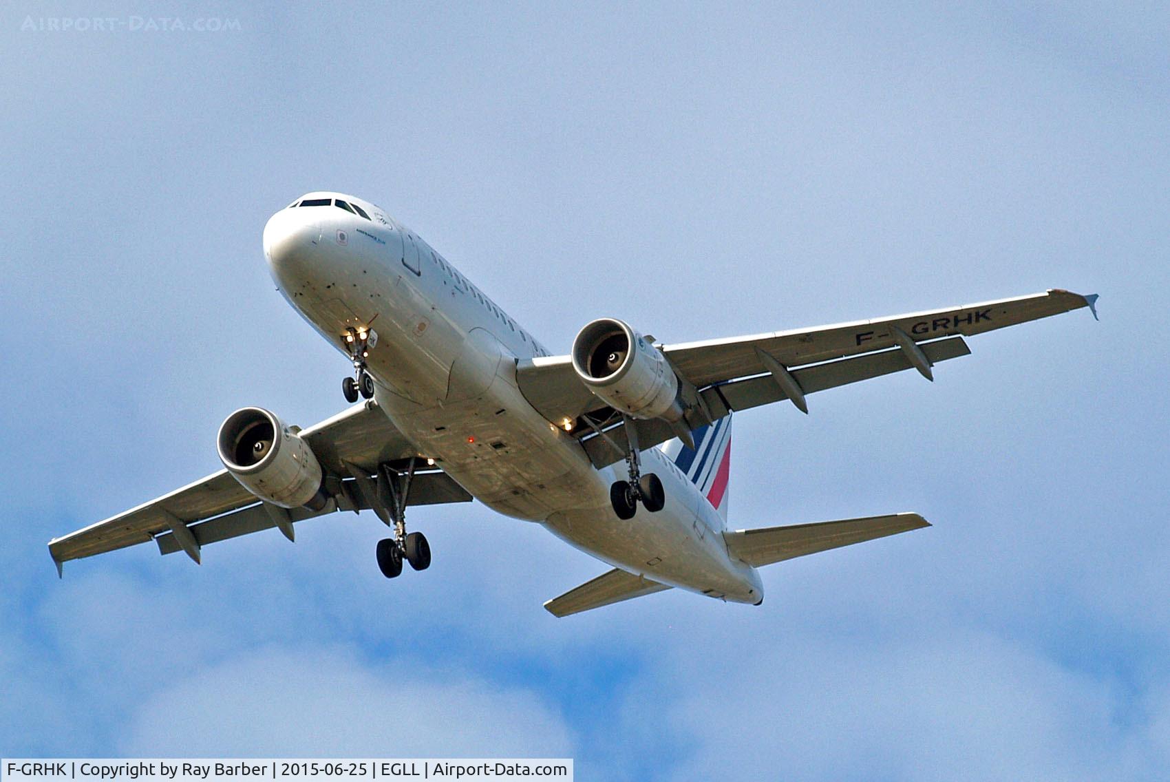 F-GRHK, 2000 Airbus A319-111 C/N 1190, Airbus A319-111 [1190] (Air France) Home~G 25/06/2015. On approach 27R.
