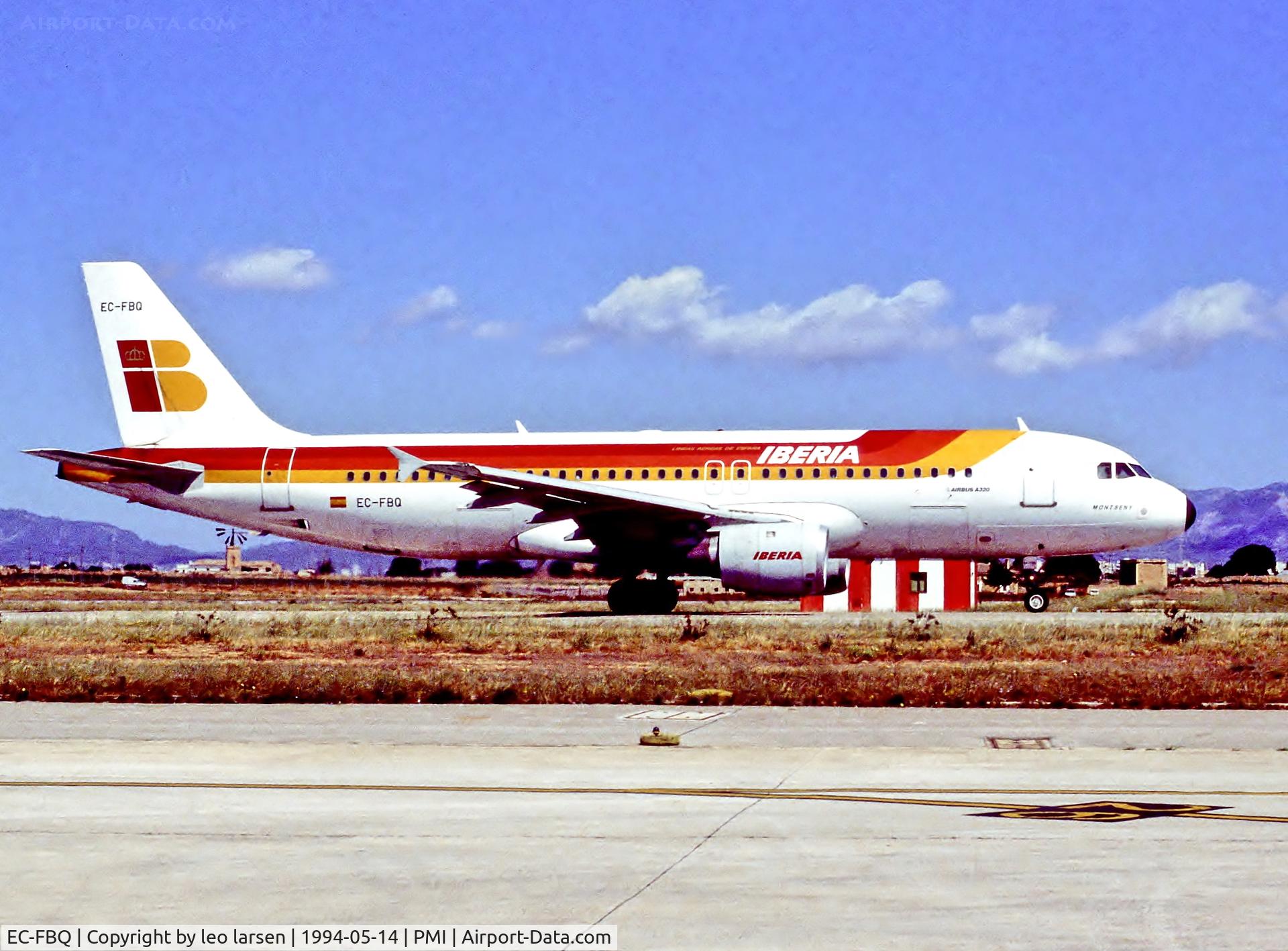 EC-FBQ, 1990 Airbus A320-211 C/N 136, Palma de Mallorca 14.5.94