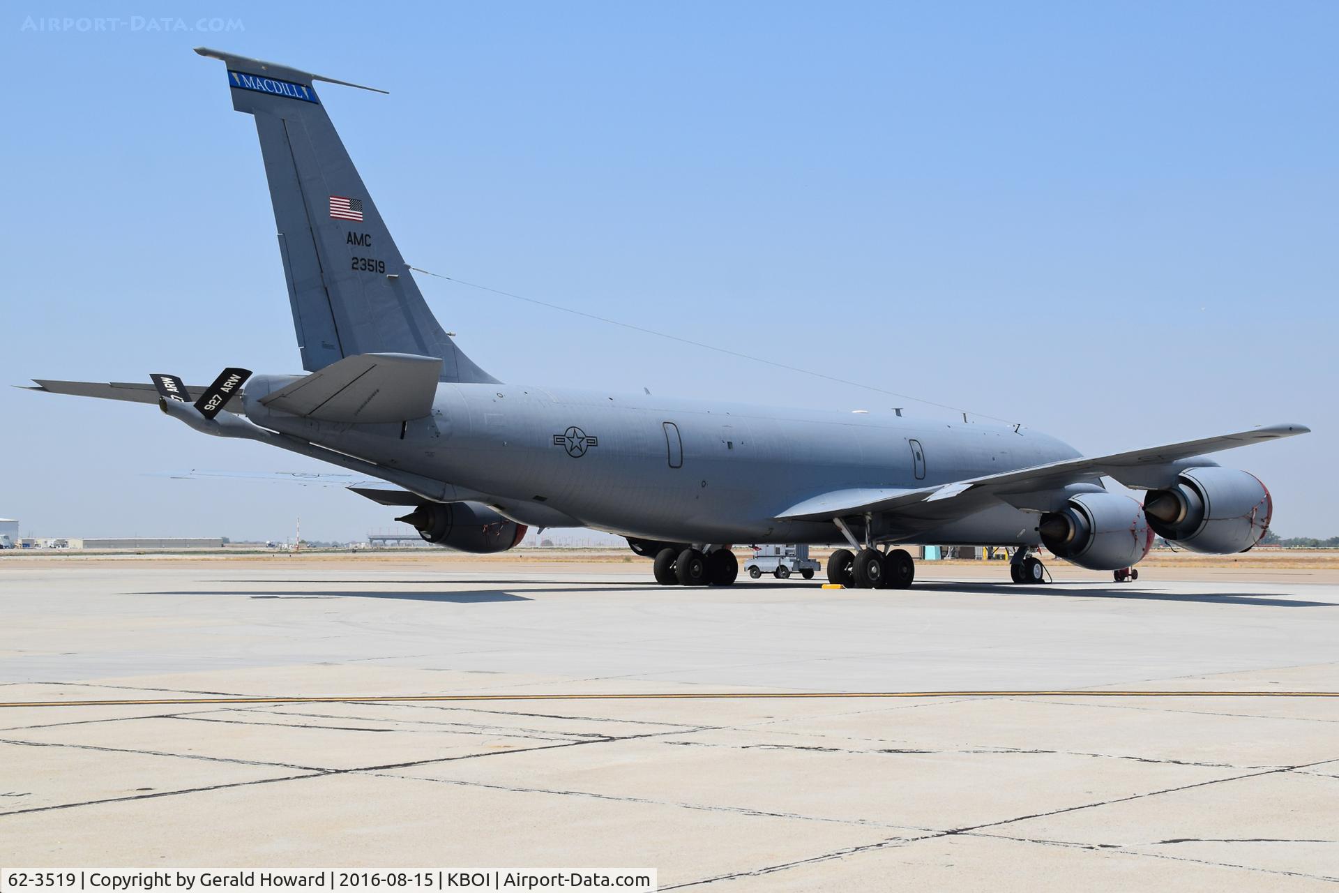 62-3519, 1962 Boeing KC-135R Stratotanker C/N 18502, KC-135R from the 927th Air Refueling Wing, MacDill AFB.
