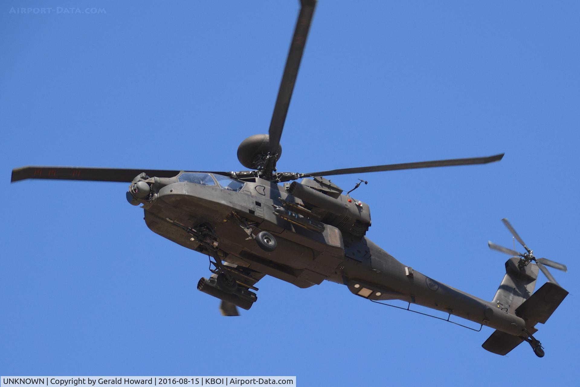 UNKNOWN, Helicopters Various C/N unknown, Royal Singapore Armed Forces AH-64D Longbow flying out of Idaho Air Guard ramp. One of 20 purchased by Singapore and being trained by the Arizona National Guard.