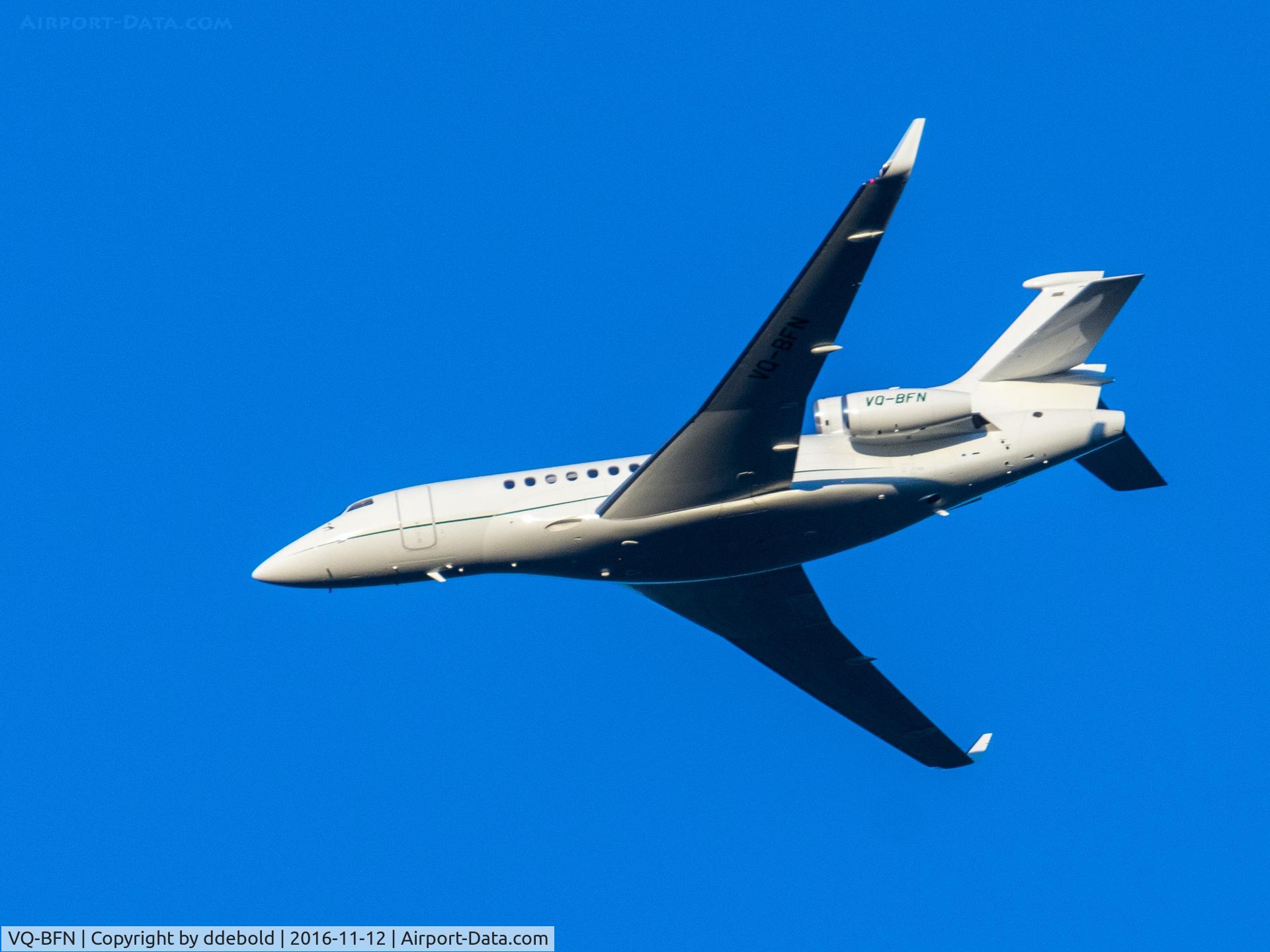 VQ-BFN, 2007 Dassault Falcon 7X C/N 027, A Dassault Falcon 7X Flying over Santa Teresa County Park