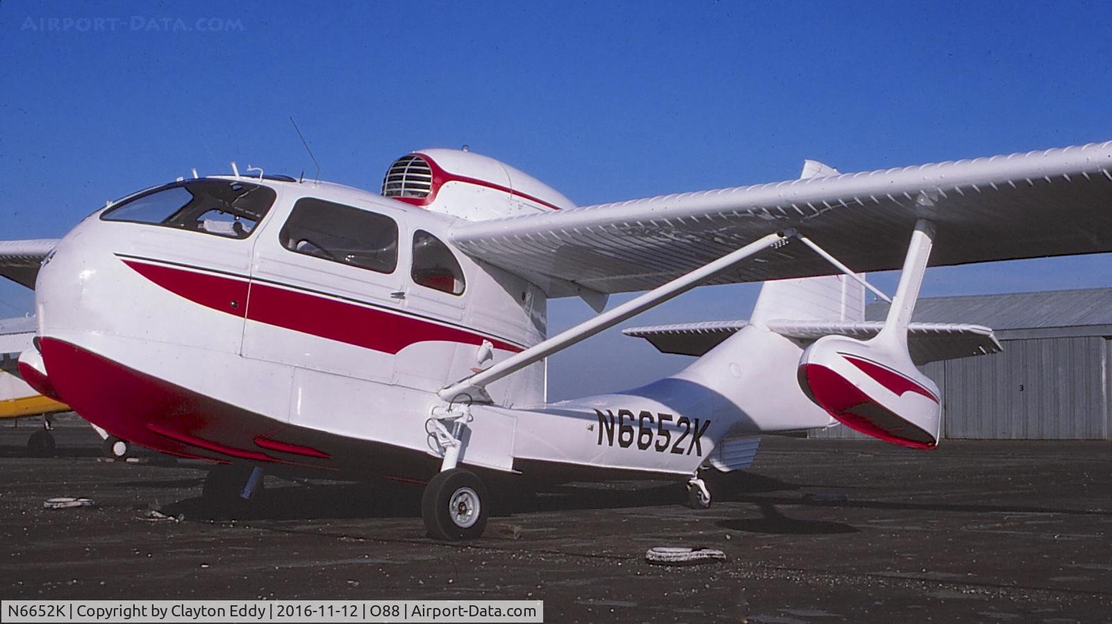 N6652K, 1947 Republic RC-3 Seabee C/N 929, N6652K at the old Rio Vista Airport in California. 1970's