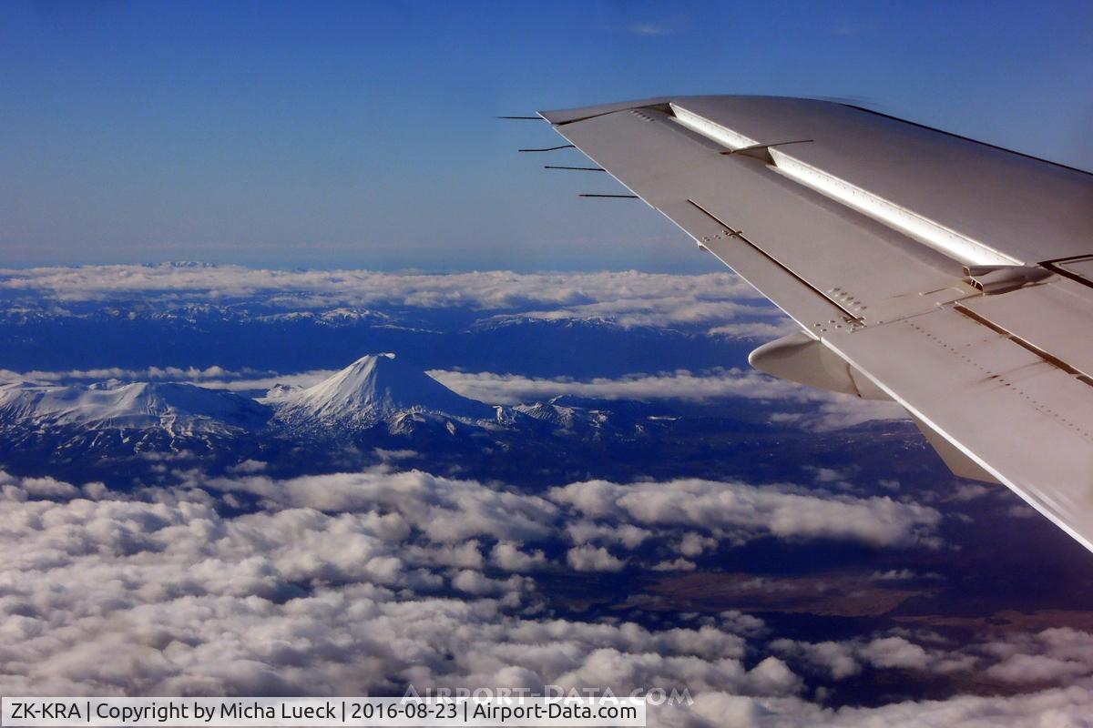 ZK-KRA, 1986 Saab SF340A C/N 340A-065, Passing Mt Tongariro and Mt Ngauruhoe (AKL-WAG)