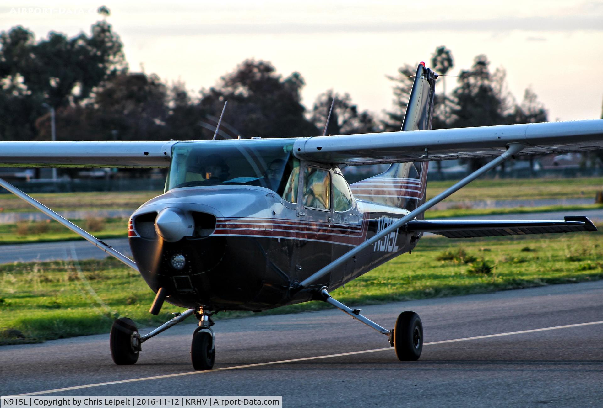 N915L, 1976 Cessna 172M C/N 17267355, Locally-based 1976 Cessna 172M taxing out for departure at Reid Hillview Airport, San Jose, CA.