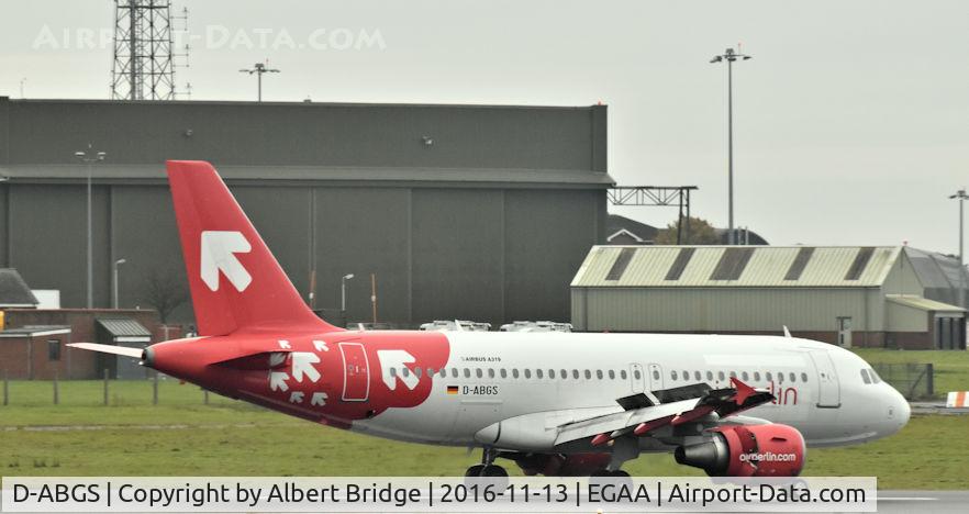 D-ABGS, 2009 Airbus A319-112 C/N 3865, Arriving Belfast International with a football charter from Zagreb (Pleso).