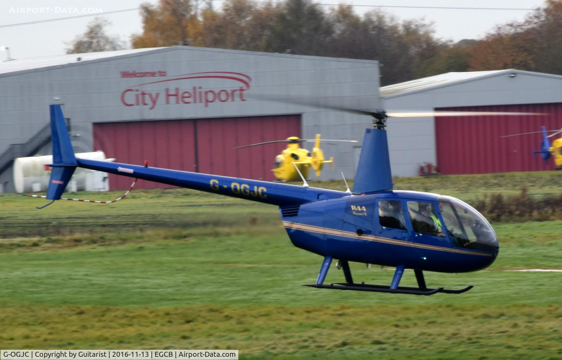 G-OGJC, 2009 Robinson R44 Raven II C/N 11653, At City Airport Manchester (Barton)
