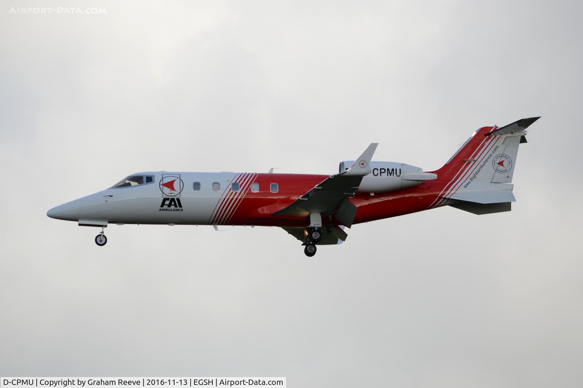 D-CPMU, 1994 Learjet 60 C/N 60-032, Landing at Norwich.