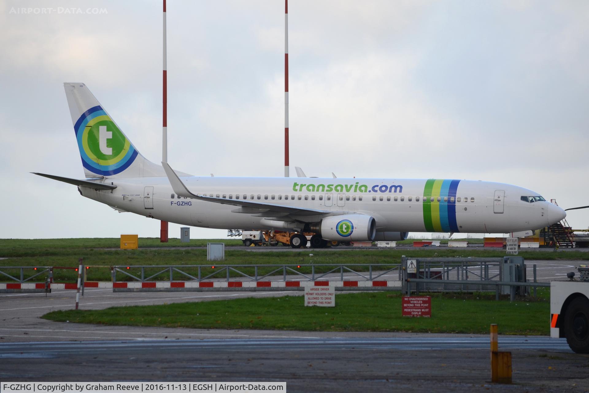 F-GZHG, 2002 Boeing 737-8K2 C/N 30650, Parked at Norwich.