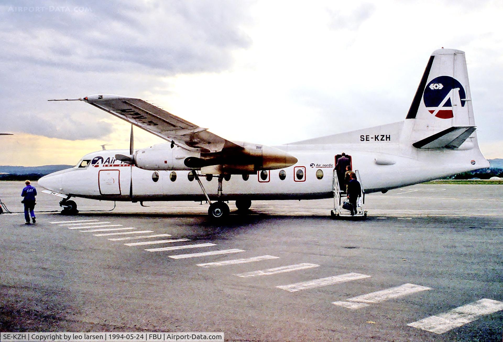 SE-KZH, 1967 Fokker F.27-100 Friendship C/N 10319, Oslo Fornebue 24.5.94
