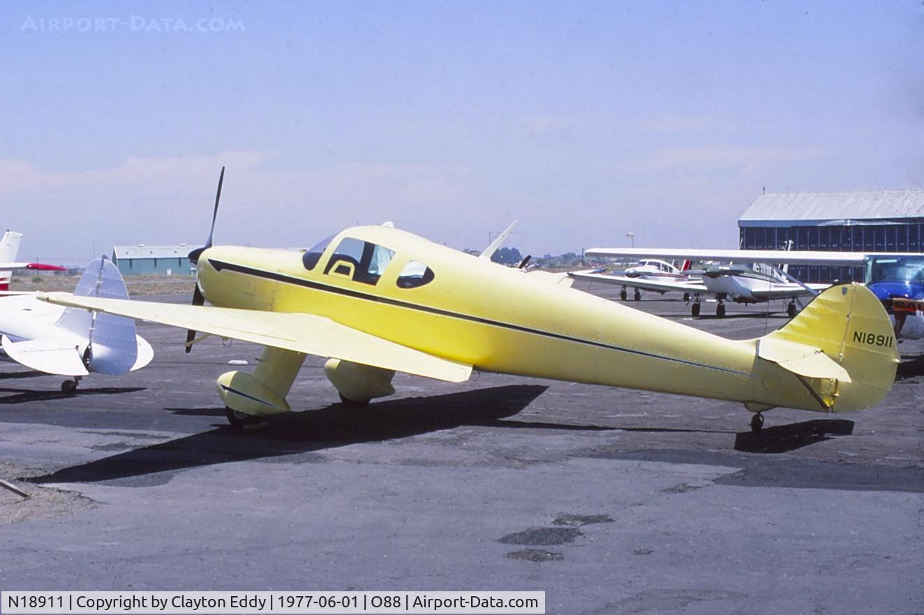 N18911, 1938 Ryan Aeronautical SCW-145 C/N 205, N18911 at the old Rio Vista Airport in California. 1977.