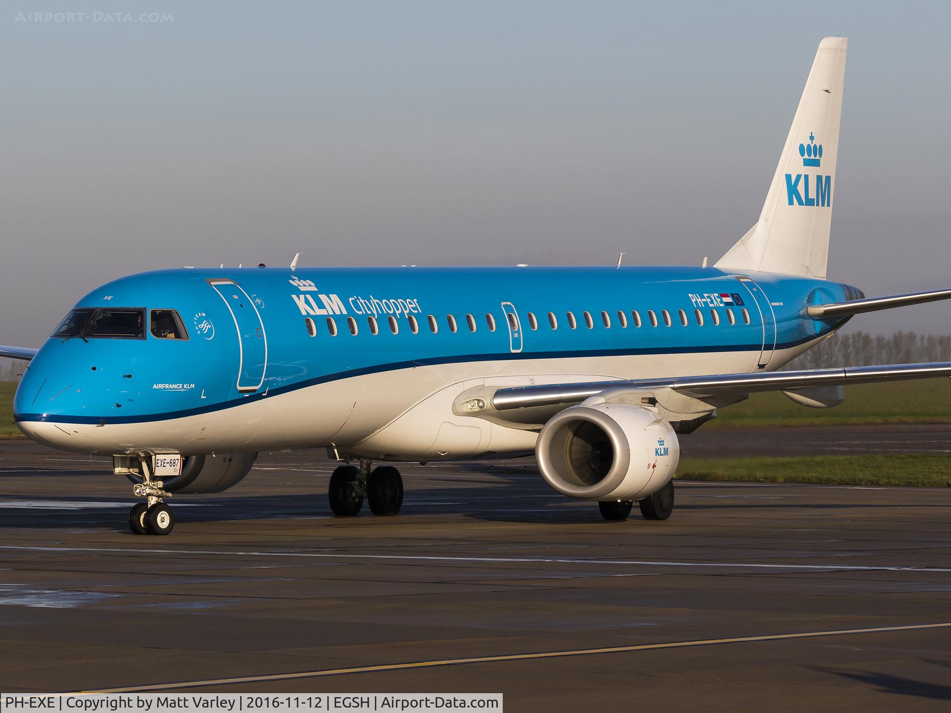 PH-EXE, 2015 Embraer 190STD (ERJ-190-100) C/N 19000687, Taxiing onto st4....