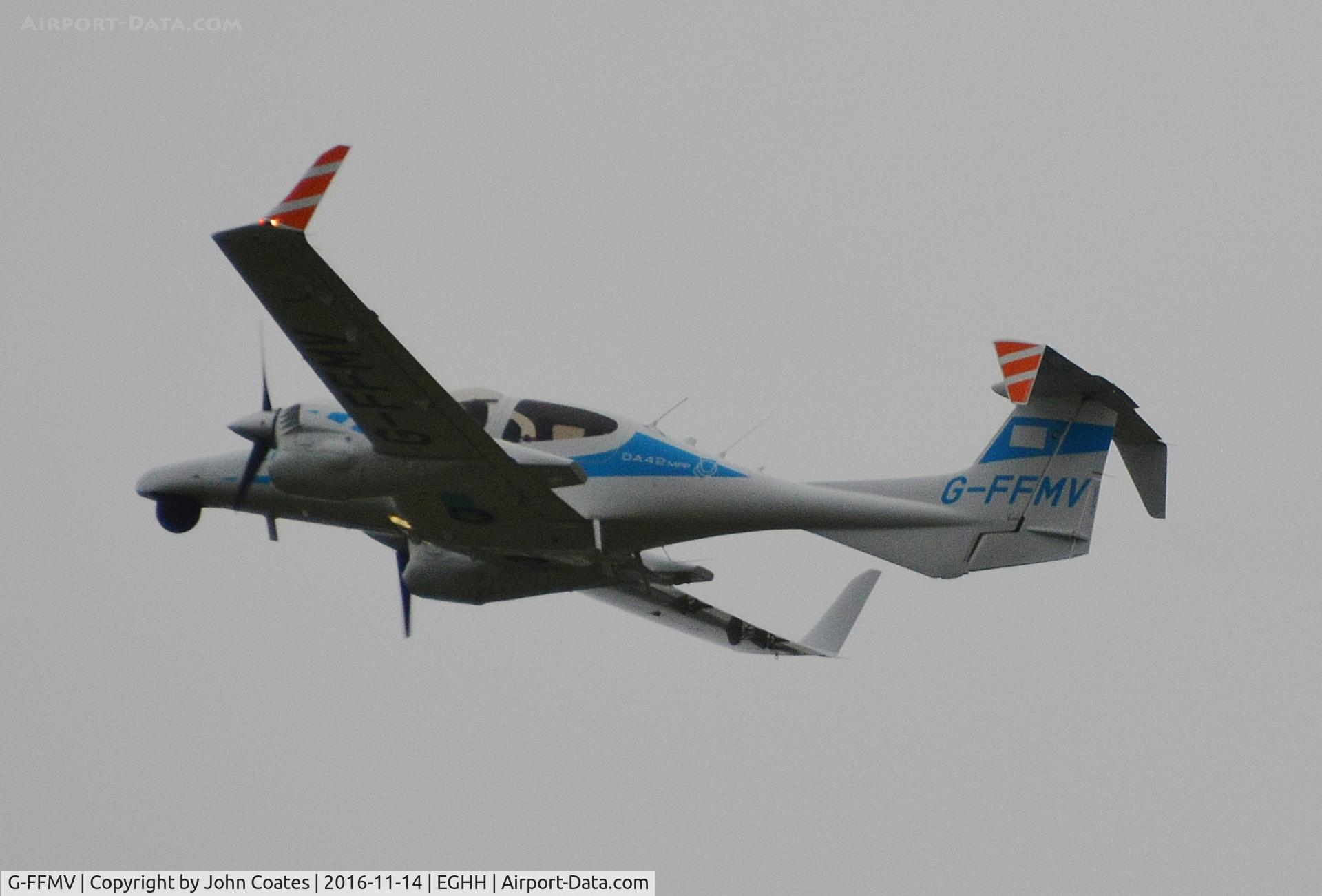 G-FFMV, 2013 Diamond DA-42NG Twin Star C/N 42.MN029, Departing in the rain