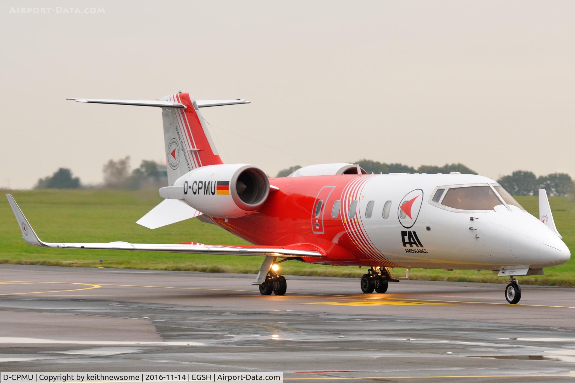 D-CPMU, 1994 Learjet 60 C/N 60-032, Leaving Norwich.