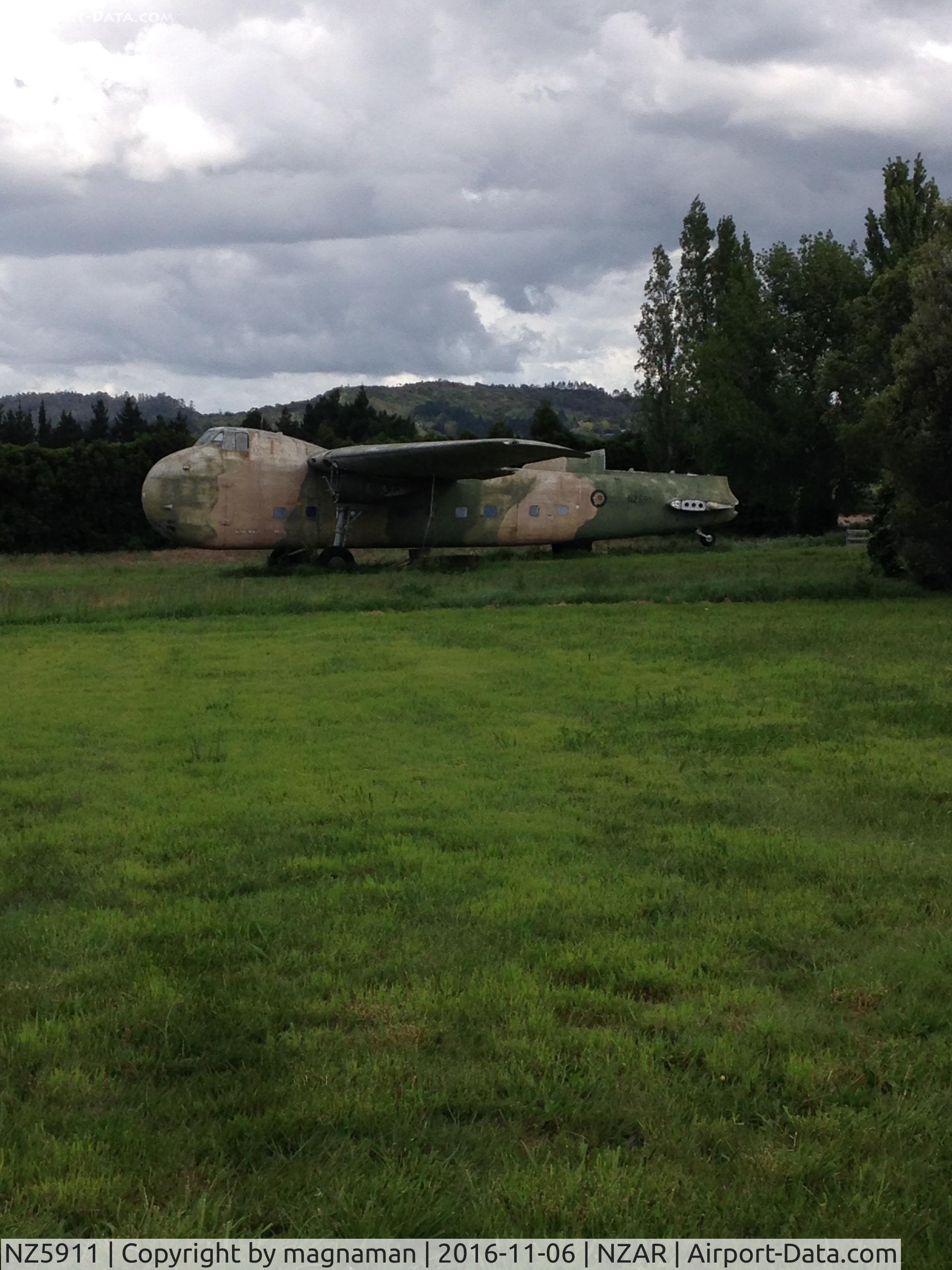 NZ5911, Bristol 170 Freighter Mk.31M C/N 13135, now exposed following old building demolition