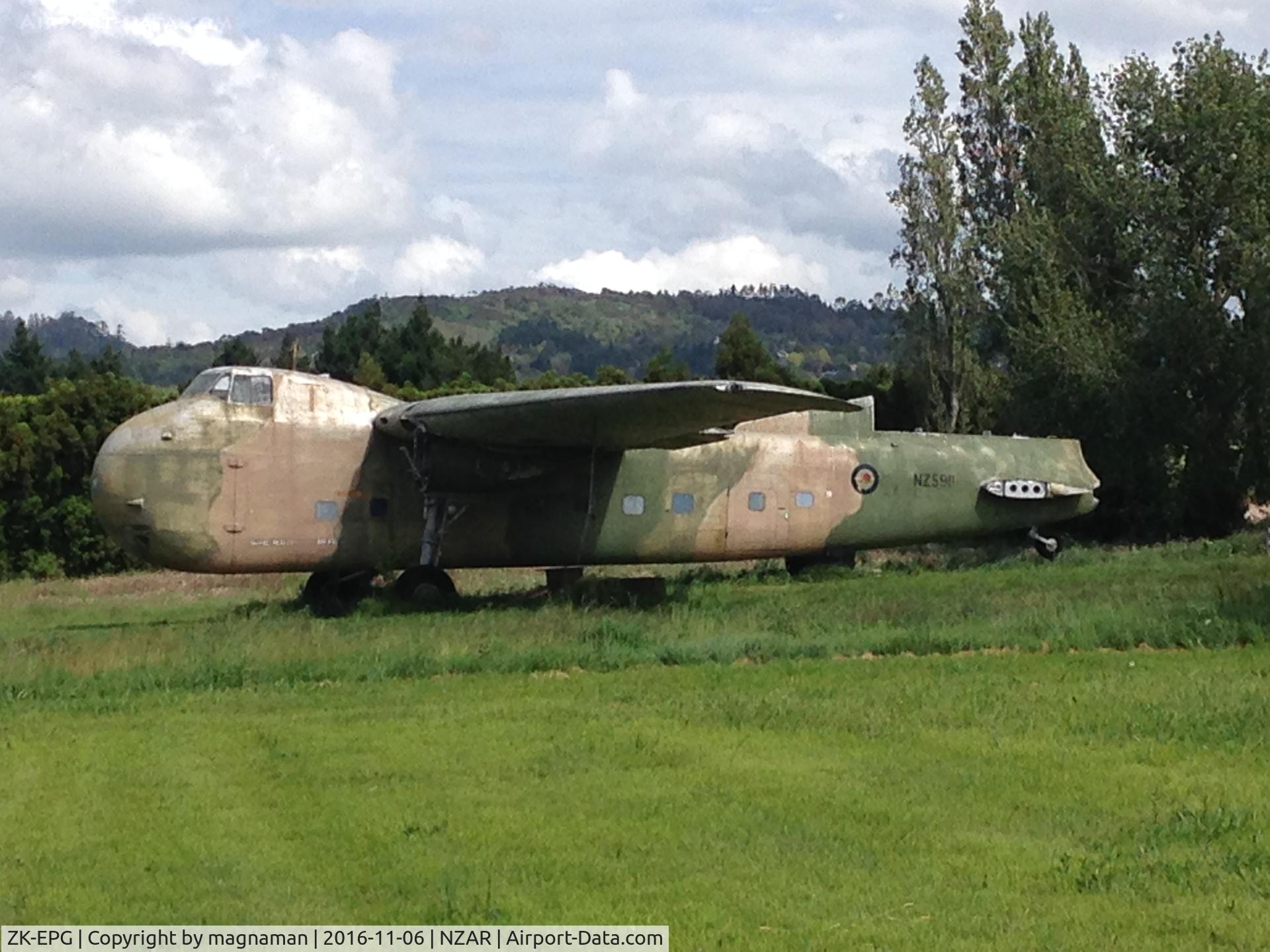 ZK-EPG, Bristol 170 Freighter Mk.31M C/N 13135, out in open at ardmore