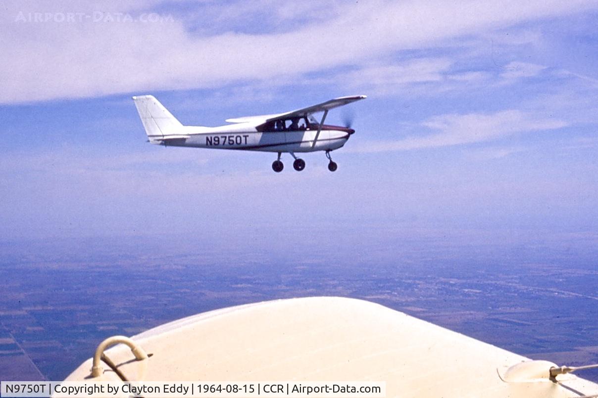 N9750T, 1960 Cessna 172A C/N 47550, Flying from Columbia airport to Concord airport in California. Picture taken from a PT-22. 1964.