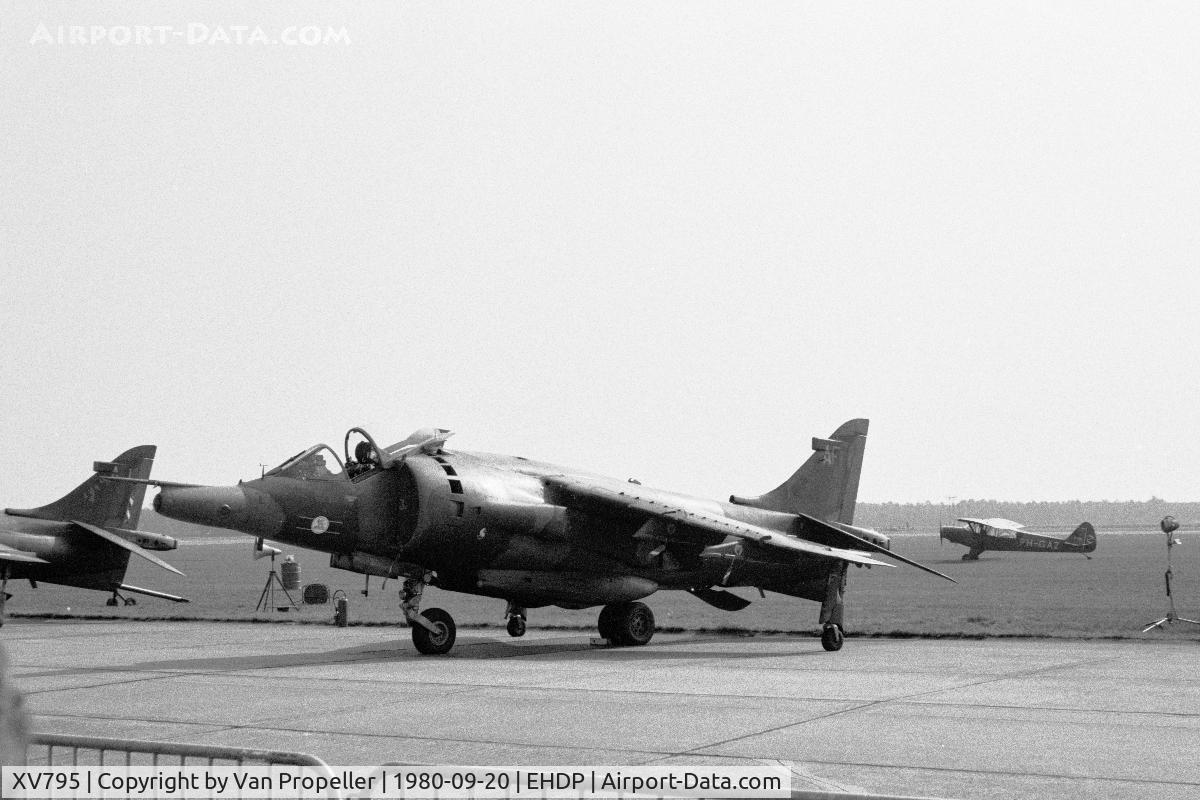 XV795, 1970 Hawker Siddeley Harrier GR.3 C/N 712045, Harrier GR.3 of RAF 3 squadron at De Peel air base, the Netherlands, 1980