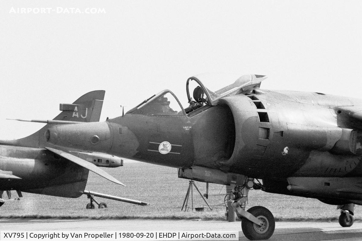 XV795, 1970 Hawker Siddeley Harrier GR.3 C/N 712045, Harrier GR.3 of RAF 3 squadron at De Peel air base, the Netherlands, 1980