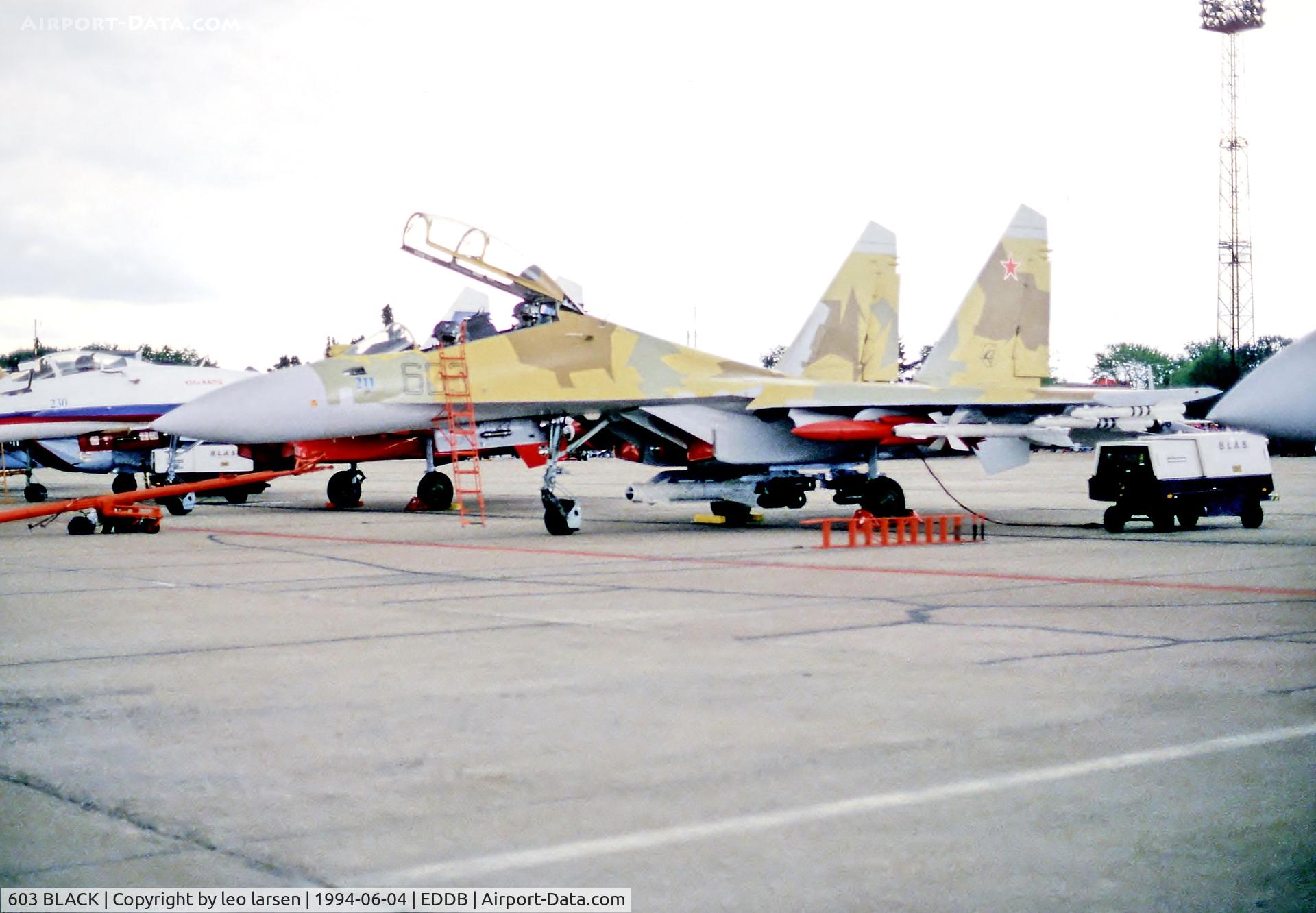 603 BLACK, Sukhoi Su-30MK C/N 79371010101, Berlin Air Show 4.6.94