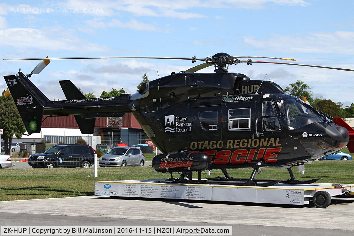 ZK-HUP, MBB-Kawasaki BK-117B-2 C/N 1031, assisting with the relief effort in Kaikoura after the 7.5 earthquake on Mon 13th left the place completely cut off.