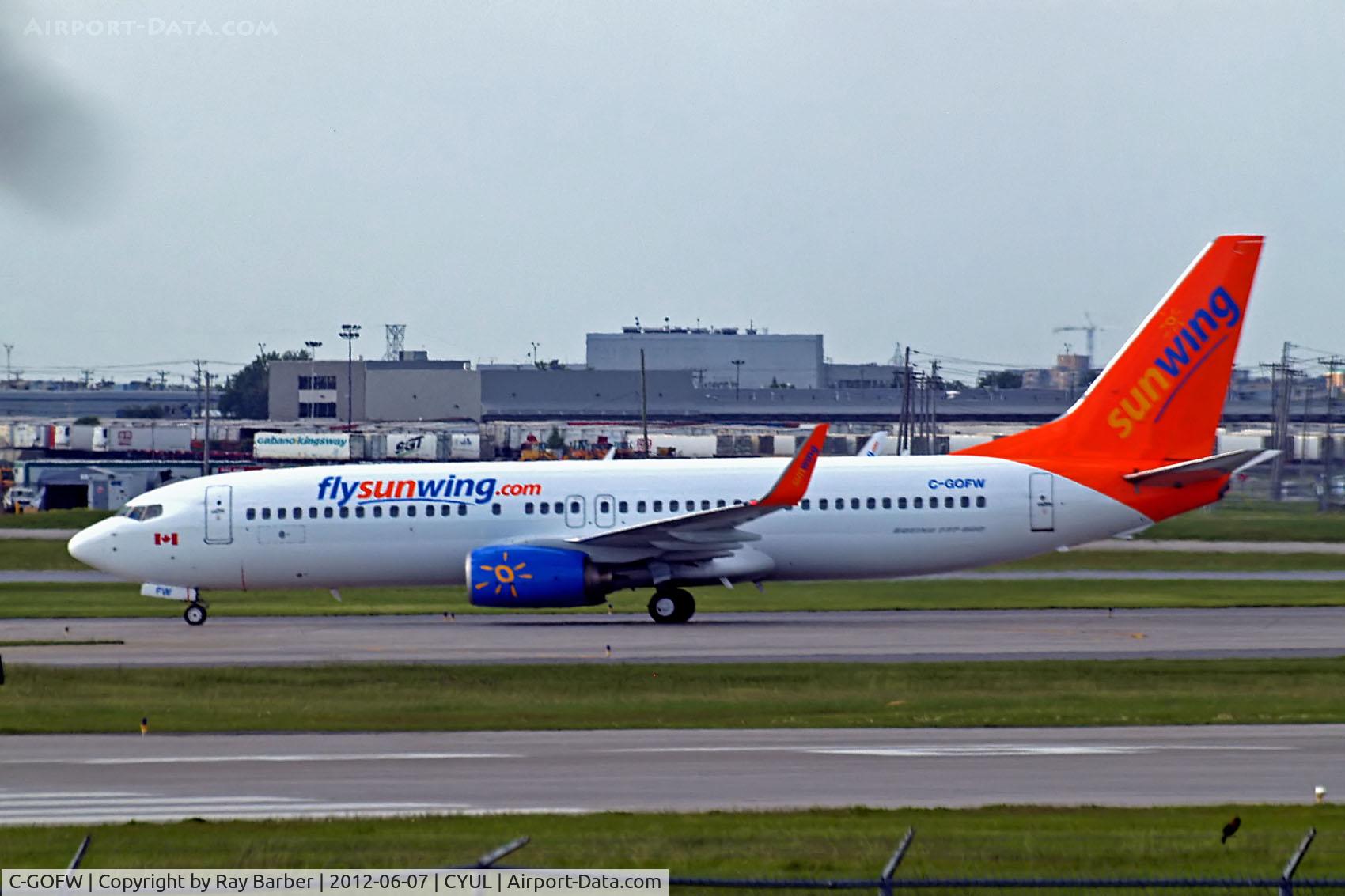 C-GOFW, 2004 Boeing 737-8BK C/N 33018, Boeing 737-8BK [33018] (Sunwing Airlines) Montreal-Dorval Int'l~C 07/06/2012