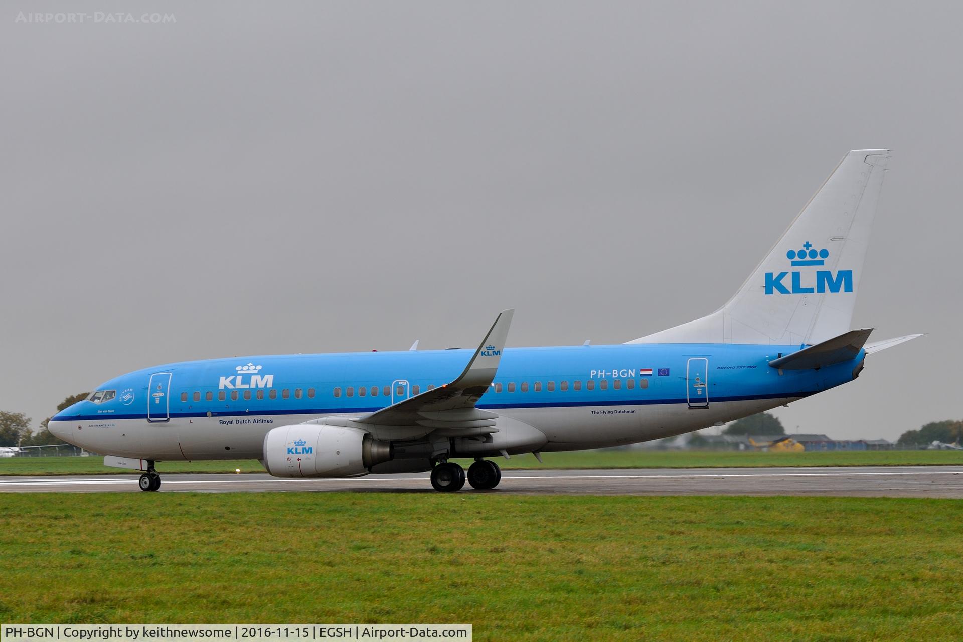 PH-BGN, 2011 Boeing 737-7K2 C/N 38125, Arriving from Amsterdam.