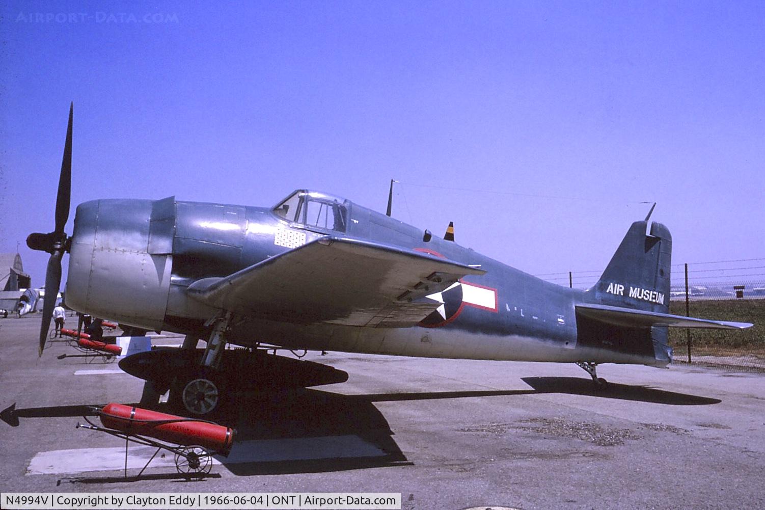 N4994V, 1944 Grumman F6F-5 Hellcat C/N A-11631 (USN93879), Ontario Air Museum 1963