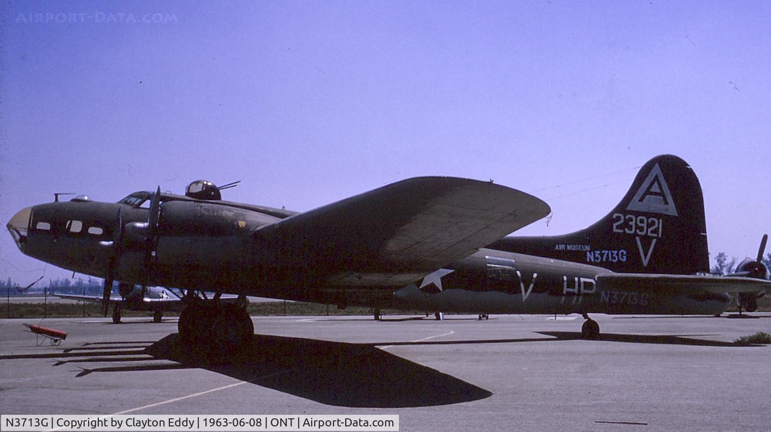 N3713G, 1960 Boeing B-17G Flying Fortress C/N 32325, Ontario Air Museum California 1963.