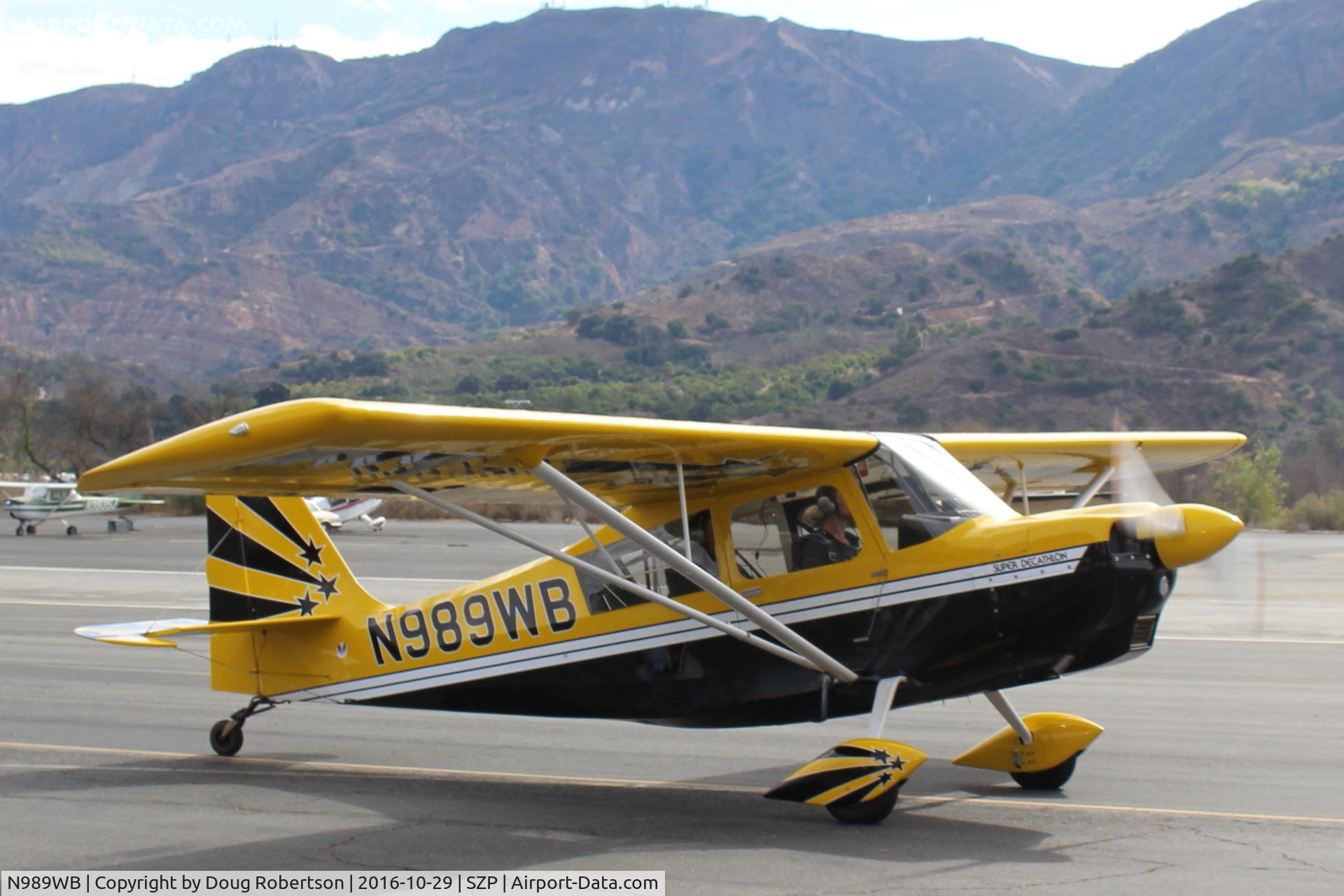 N989WB, 2012 American Champion 8KCAB Super Decathlon C/N 1120-2012, 2012 American Champion 8KCAB SUPER DECATHLON, Lycoming AEIO-360 H1B 180 Hp, taxi