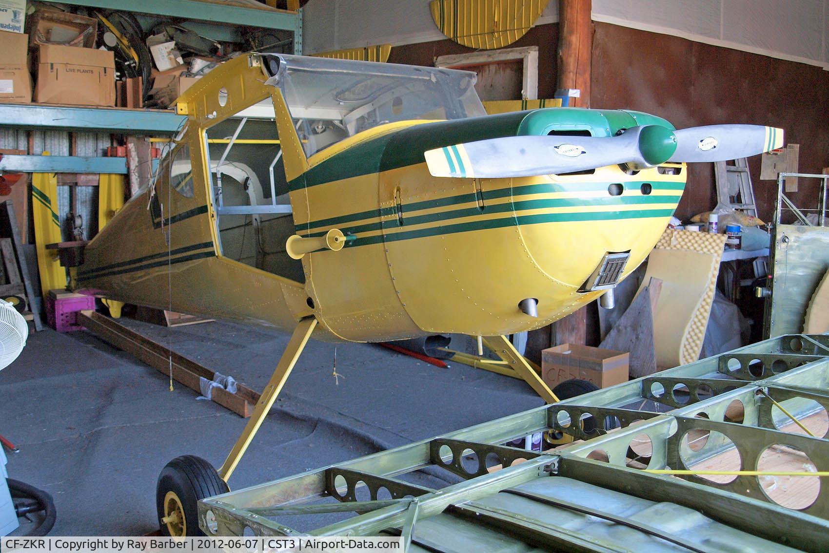 CF-ZKR, 1947 Cessna 140 C/N 12543, Cessna 140 [12543] Saint-Lazare~C 07/06/2012. Seen here dismantled tail is behind aircraft and wing in foreground looks to be on rebuild.