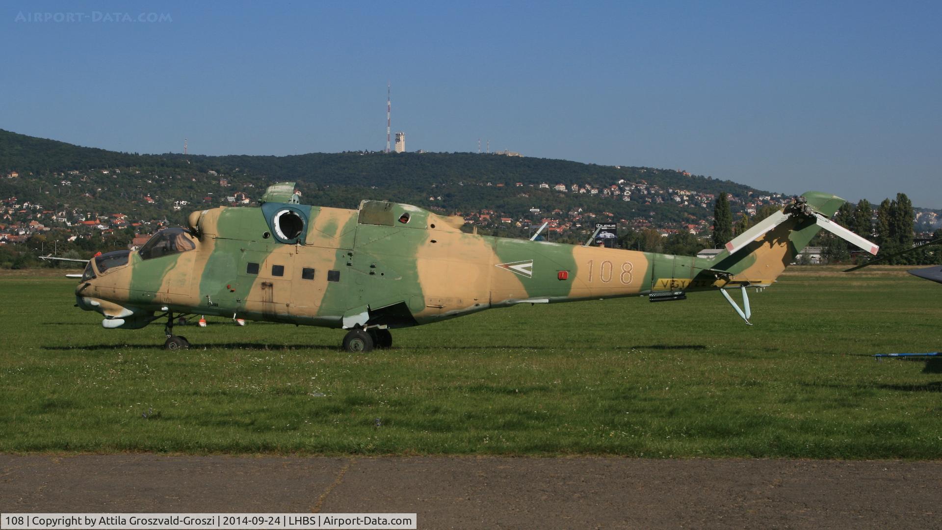 108, 1980 Mil Mi-24D Hind C/N K20108, Budaörs Airport, Hungary.