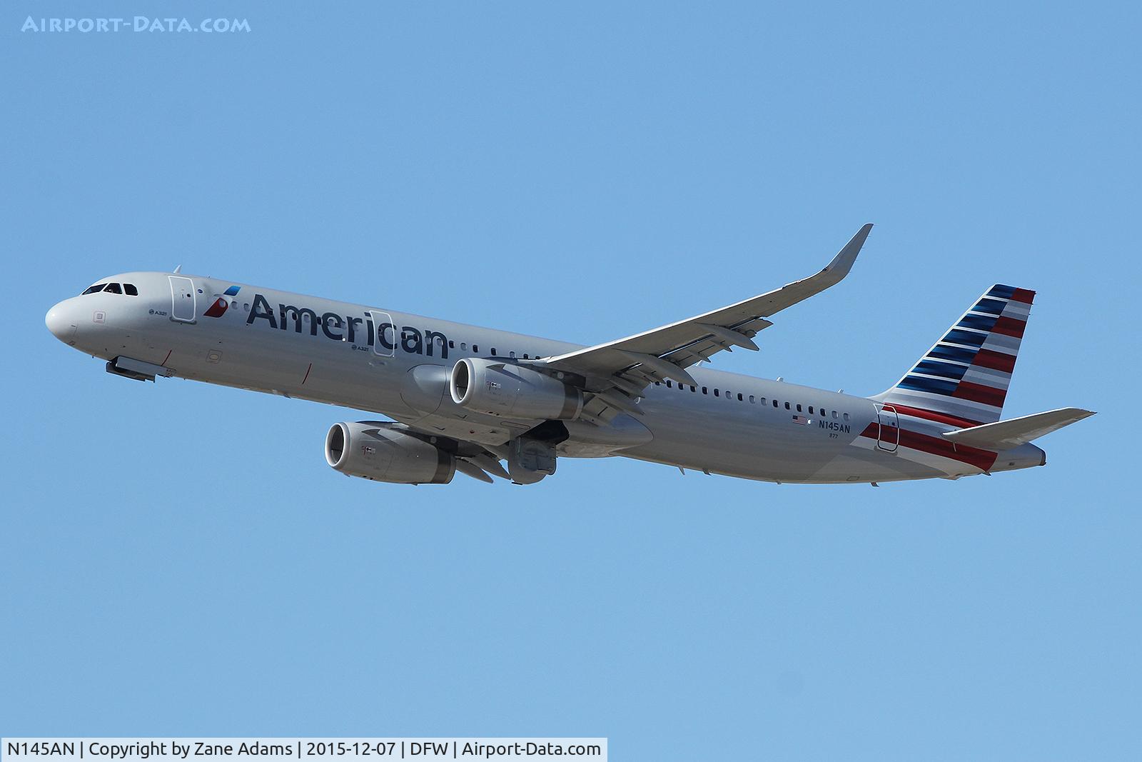 N145AN, 2015 Airbus A321-231 C/N 6783, Departing DFW Airport