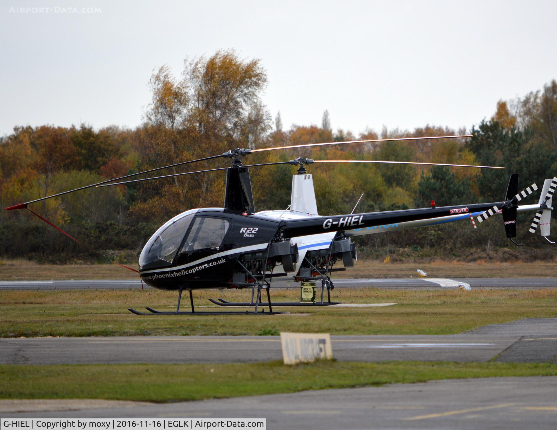 G-HIEL, 1989 Robinson R22 Beta C/N 1120, Robinson R22 Beta at Blackbushe.