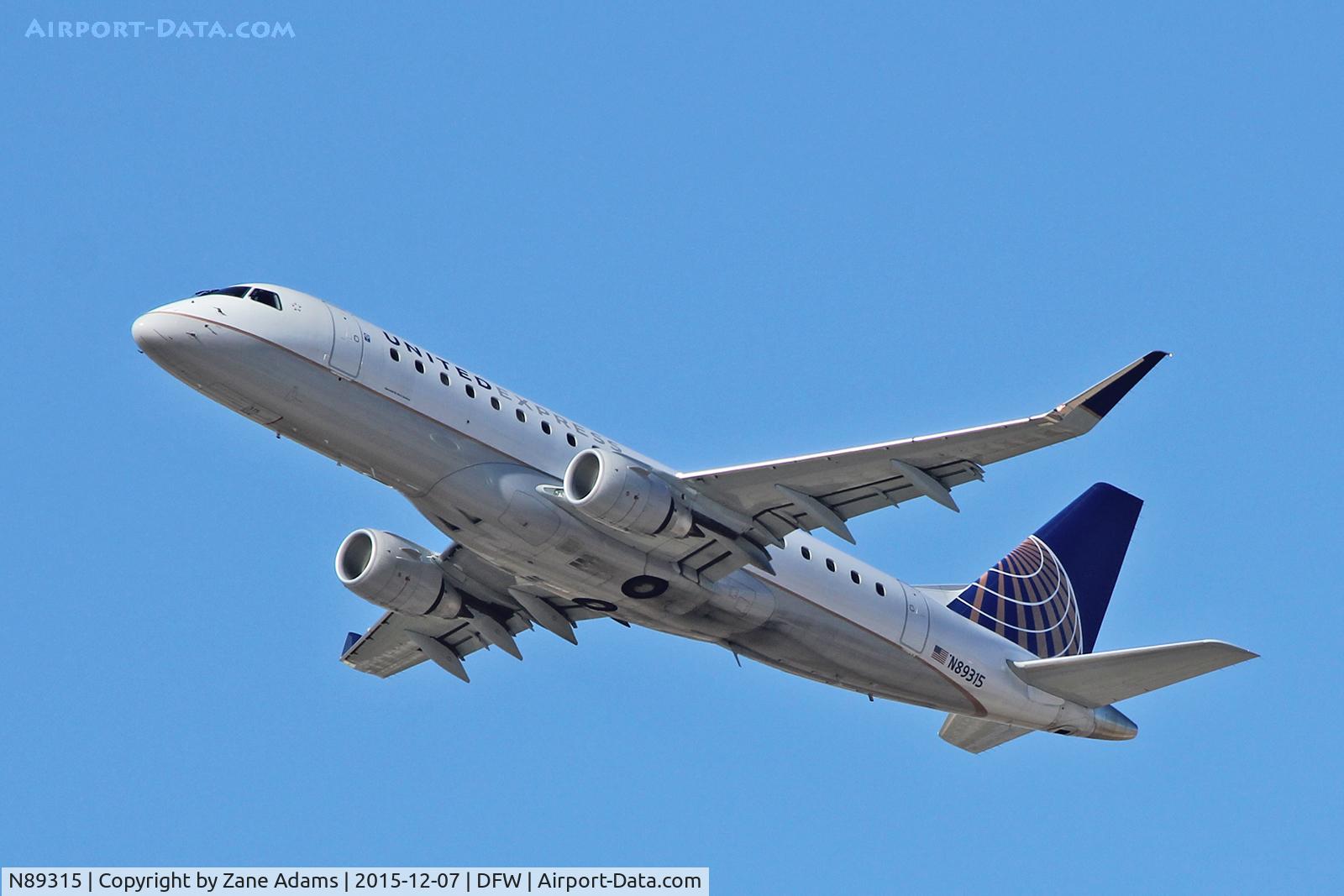 N89315, 2014 Embraer 175LR (ERJ-170-200LR) C/N 17000437, Departing DFW Airport
