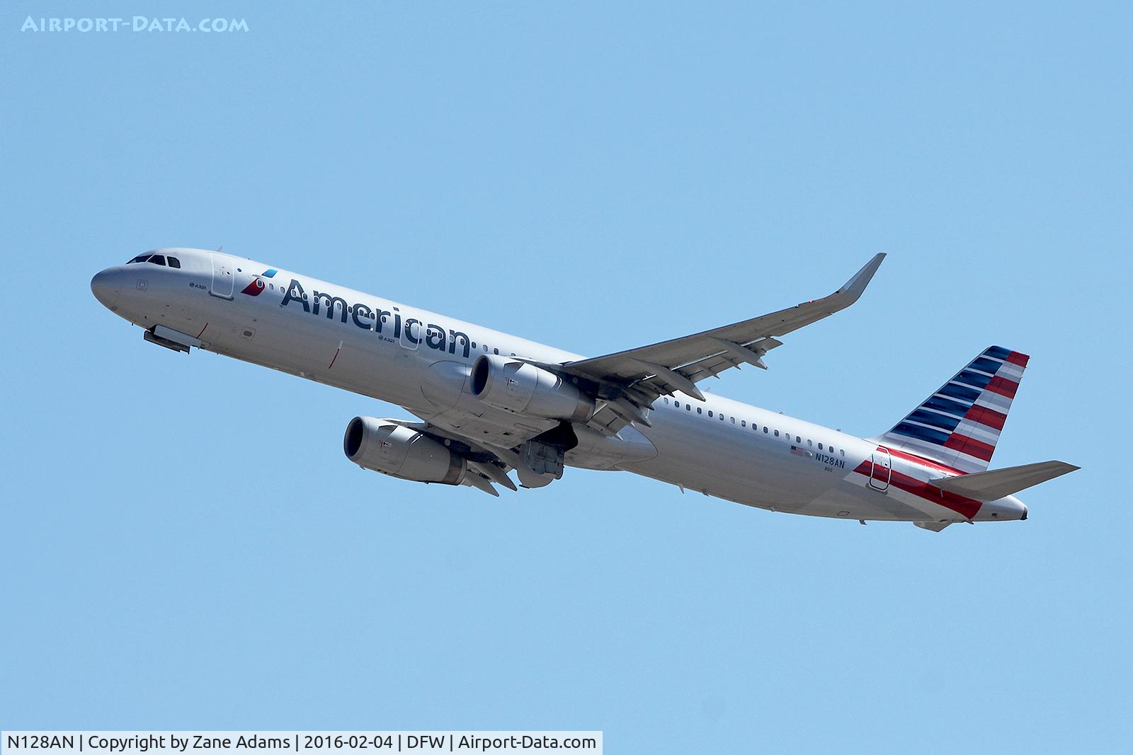 N128AN, 2014 Airbus A321-231 C/N 6346, Departing DFW Airport