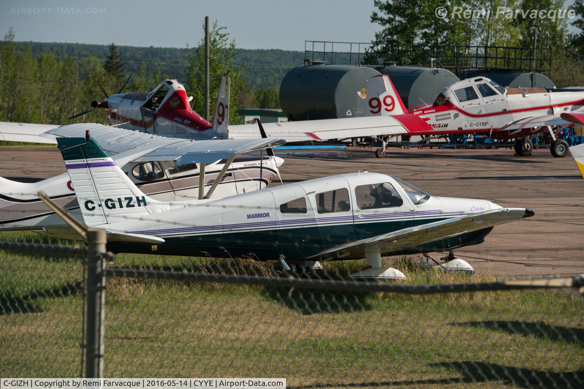 C-GIZH, 1975 Piper PA-28-151 Cherokee Warrior C/N 28-7515045, Parked very NE part of airport.