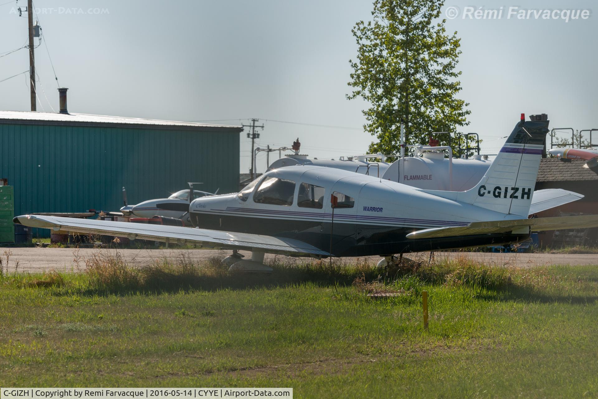 C-GIZH, 1975 Piper PA-28-151 Cherokee Warrior C/N 28-7515045, Parked very NE part of airport.