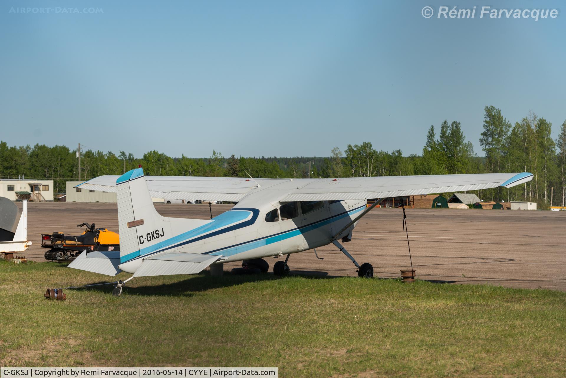 C-GKSJ, 1980 Cessna A185F Skywagon 185 C/N 18504078, Parked in front of private hanger, NE part of airport.