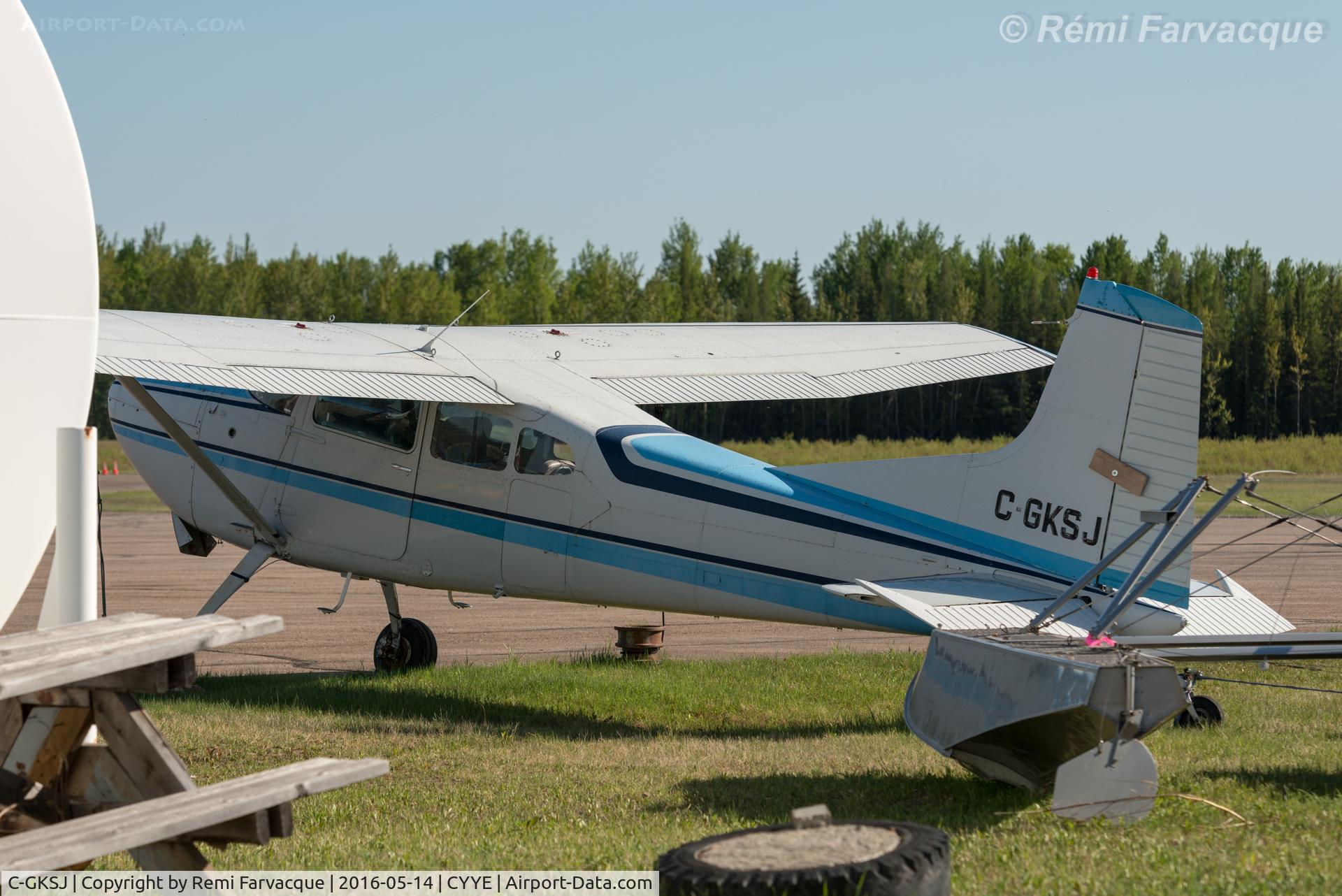 C-GKSJ, 1980 Cessna A185F Skywagon 185 C/N 18504078, Parked in front of private hanger, NE part of airport.