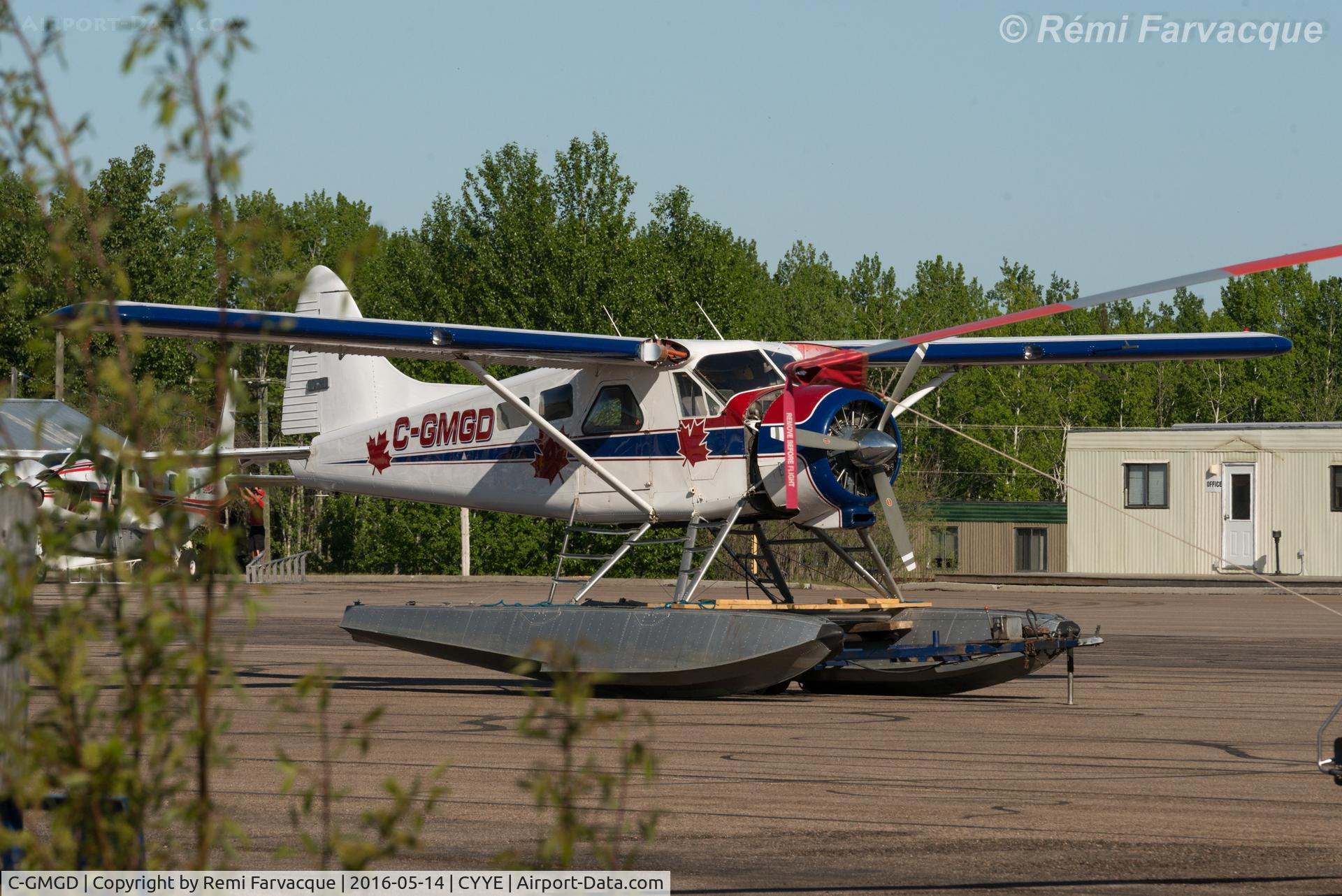 C-GMGD, 1954 De Havilland Canada DHC-2 Beaver Mk.1 C/N 519, Parked in front of private hanger, NE part of airport.