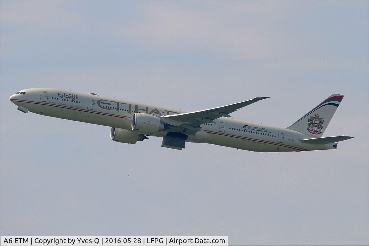 A6-ETM, 2012 Boeing 777-3FX/ER C/N 39688, Boeing 777-3FX(ER), Take off rwy 08L, Roissy Charles De Gaulle airport (LFPG-CDG)