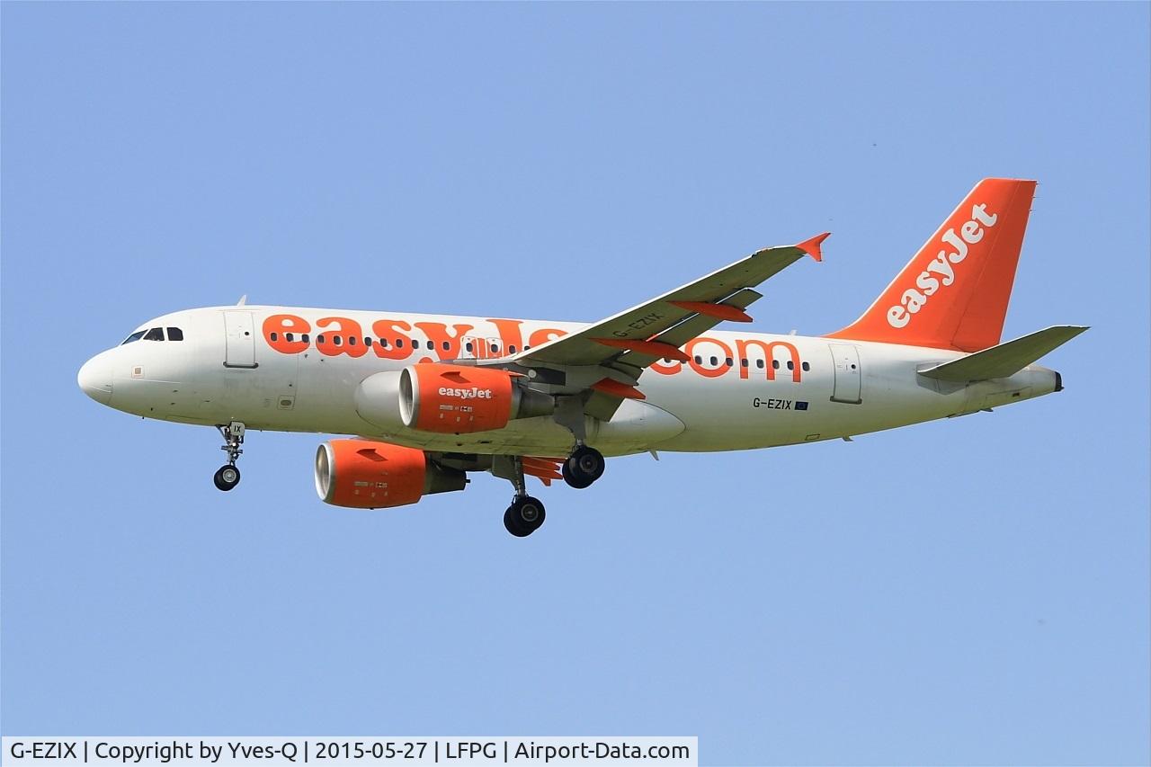 G-EZIX, 2005 Airbus A319-111 C/N 2605, Airbus A319-111, Short approach rwy 27R, Paris-Roissy Charles De Gaulle airport (LFPG-CDG)