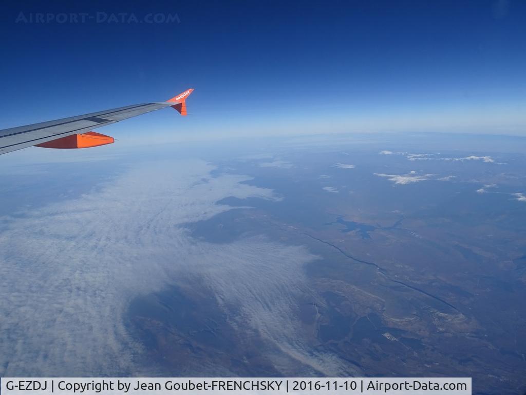 G-EZDJ, 2008 Airbus A319-111 C/N 3544, In flight Bordeaux to Marrakesh (RAK) U24119