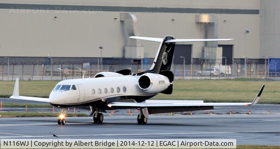 N116WJ, 1997 Gulfstream Aerospace G-IV C/N 1320, Arriving at Belfast City.