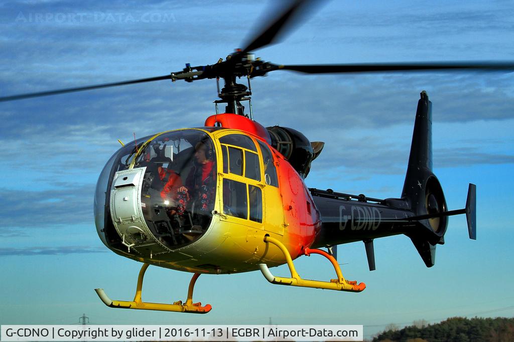 G-CDNO, 1975 Westland SA-341B Gazelle AH1 C/N 1385, Colourful and welcome visitor