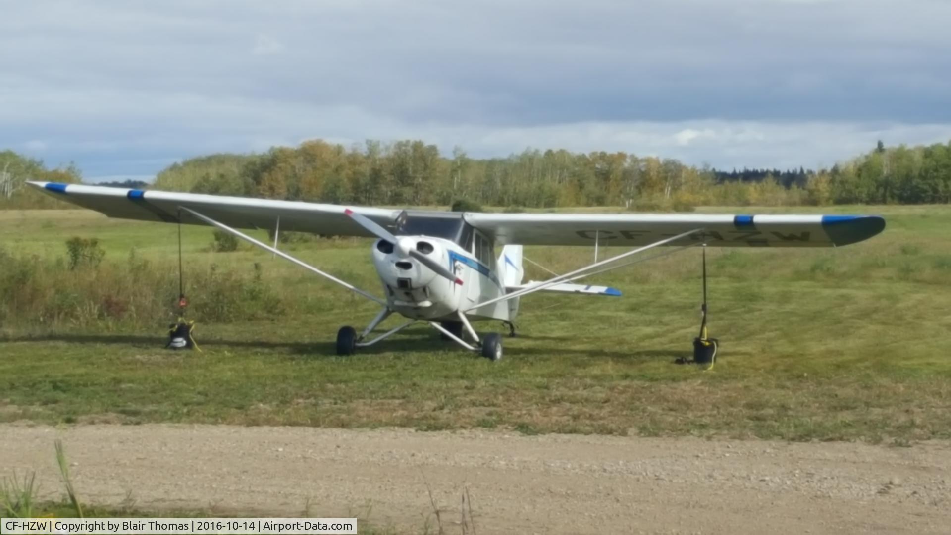 CF-HZW, 1947 Aeronca 11BCX Chief C/N 11BC 150X, CF-HZW at its home near Spruce Home, SK