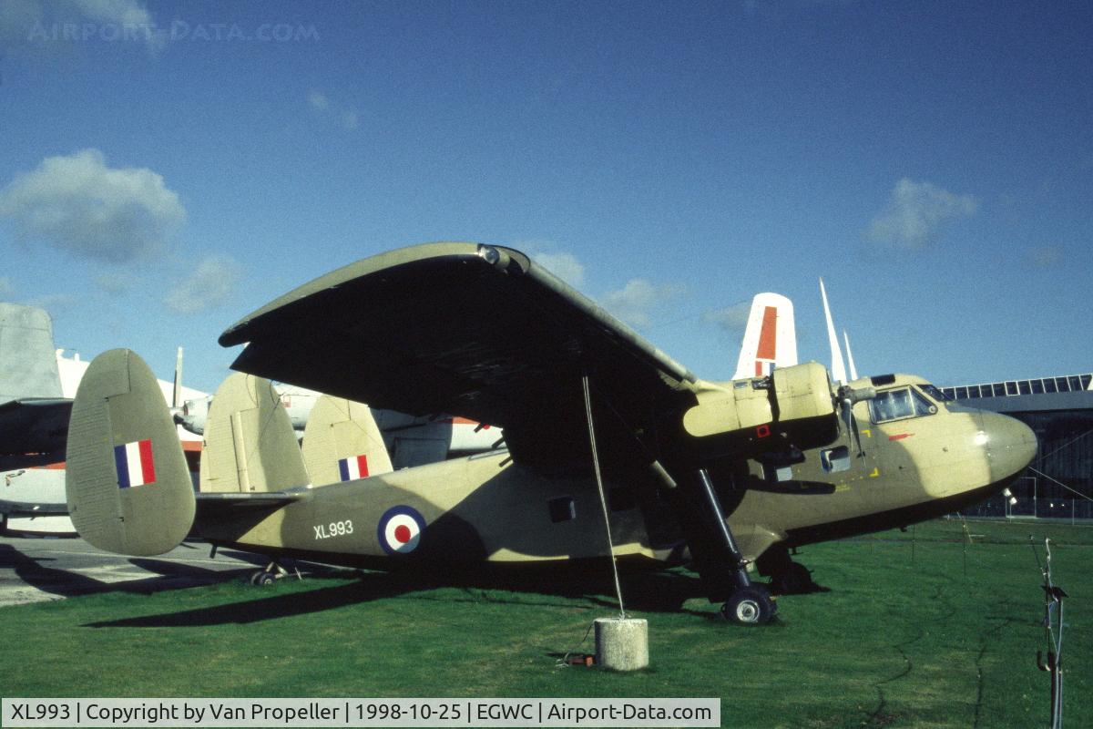 XL993, 1958 Scottish Aviation Twin Pioneer CC.1 C/N 528, RAF Twin Pioneer CC.Mk.1 at the RAF Museum at RAF Cosford, England, 1998