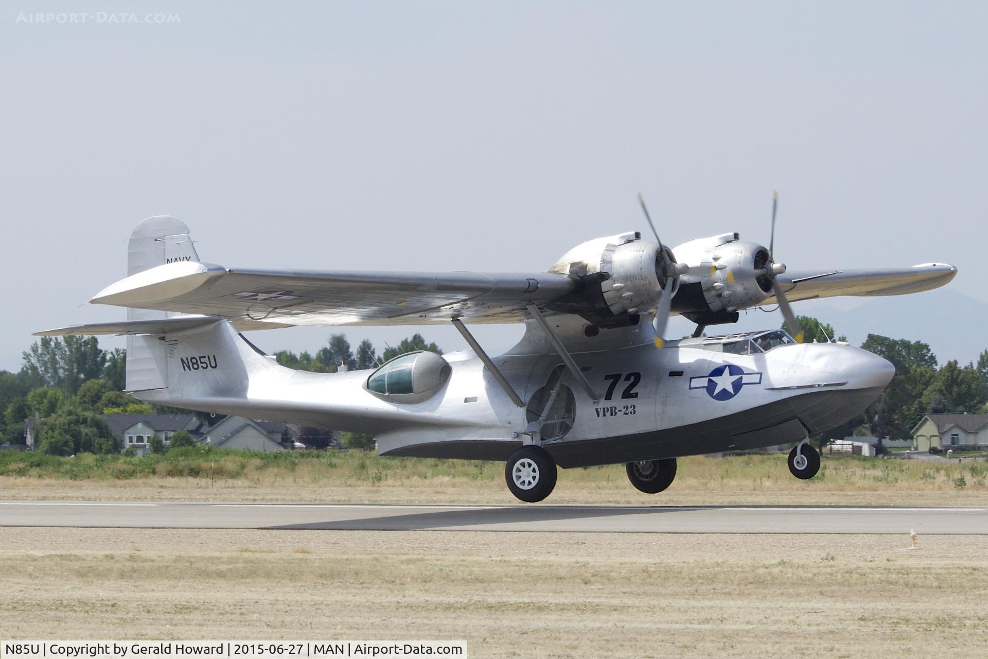 N85U, Consolidated PBY-6A Catalina C/N 64041, Wheels up off RWY 29.