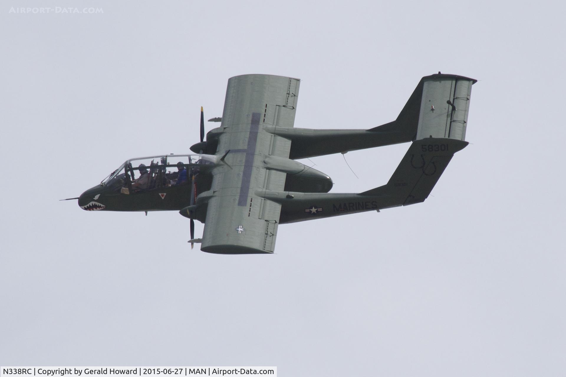 N338RC, 1971 North American OV-10B C/N 338-10, Circling airport.