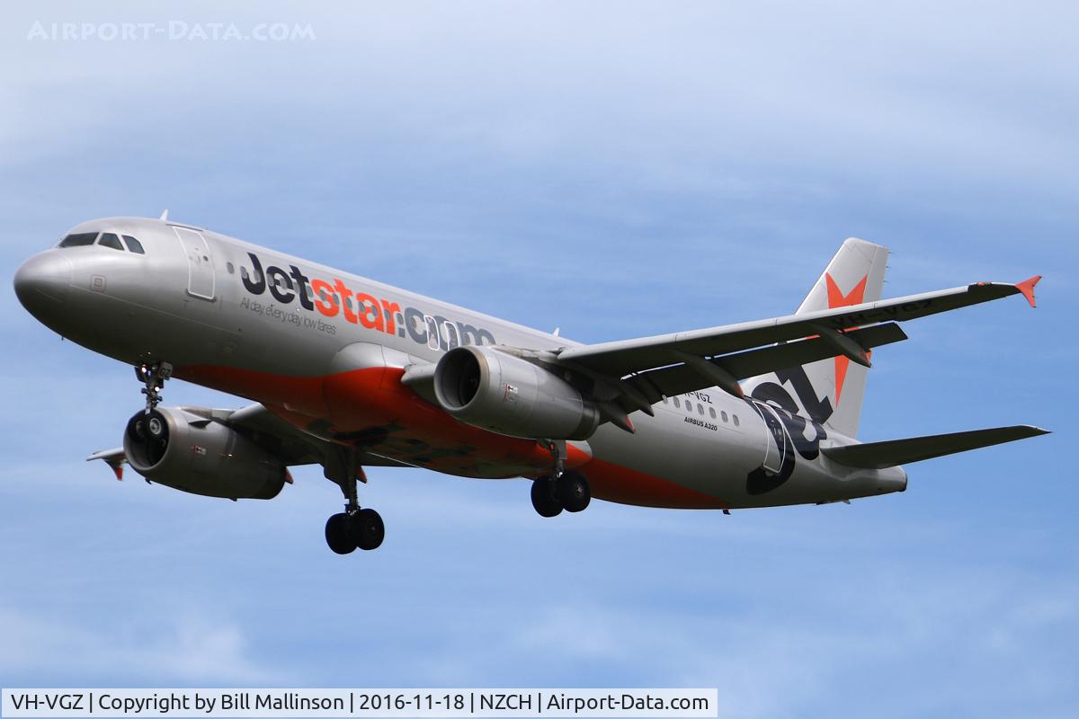 VH-VGZ, 2009 Airbus A320-232 C/N 3917, JQ289 from WLG